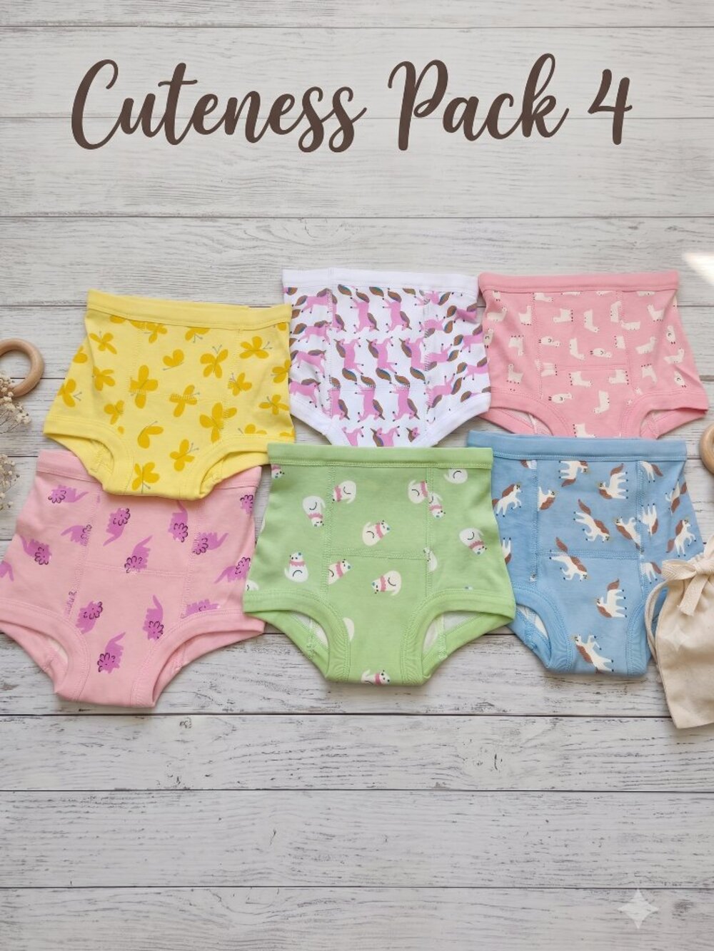 NWT 6-Pack Toddler Girls Cotton Potty Training Pants Underwear Cuteness Pack 4